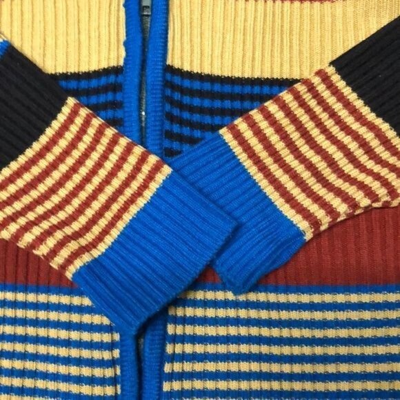 Vtg Oswal Club Woman M/L  Zip Cardigan Wool Sweater - Picture 3 of 7